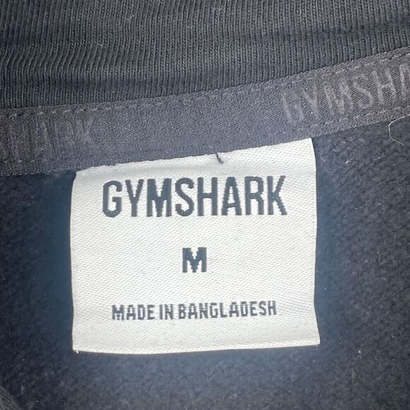 Gymshark Men's Pullover Long Sleeve BLACK Hooded Sweatshirt Size M - Picture 3 of 6